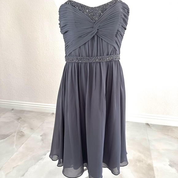 Alfred Angelo Gray Dress - Picture 1 of 9